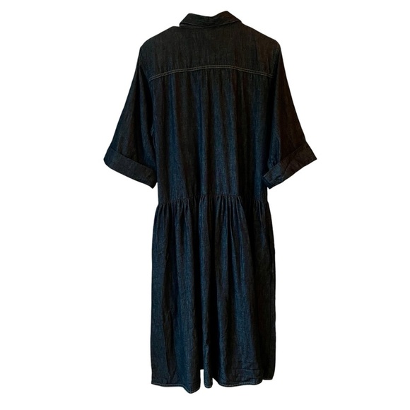 Oscar de la Renta for SWIRL Made USA 🇺🇸 Black Denim Shirt Dress Size M Vintage - Picture 4 of 13